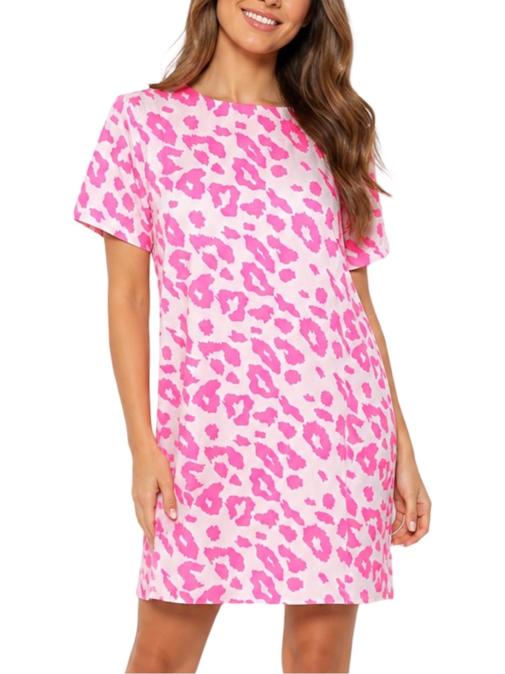 BooHoo Mindy Neon Animal Print Shift Dress - Size 6